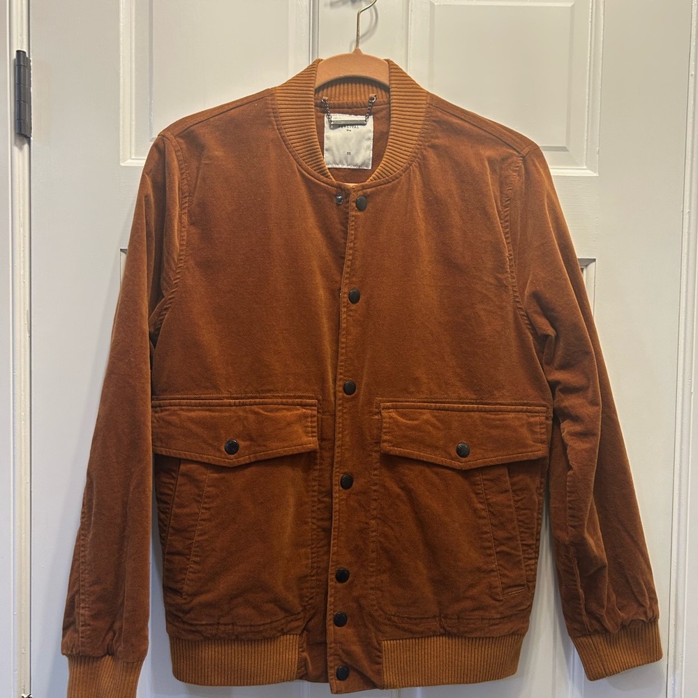Percival London Jacket Mens X-Small/Womens Small Bomber Jacket Congac Brown